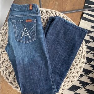 7 for all Mankind “A Pocket” sz 25, SHORT INSEAM